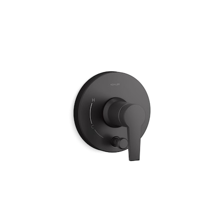 Kohler Pitch Rite-Temp Valve Trim With Push-Button Diverter In Matte Black T49988-4-BL